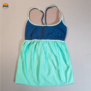 PrAna Tank Top Navy Mint Sleeveless Racerback Activewear Women's Size XS